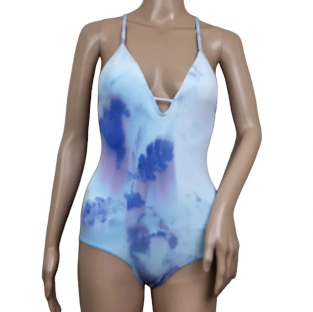Free People Intimately Seamless Ribbed Cami Bodysuit Custom Tulip Tie Dye